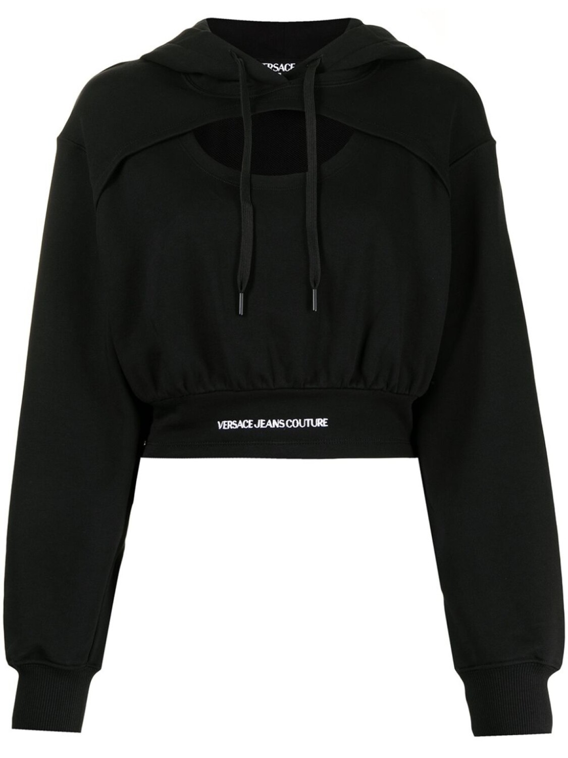 

Versace Jeans Couture худи с вырезом и логотипом, черный