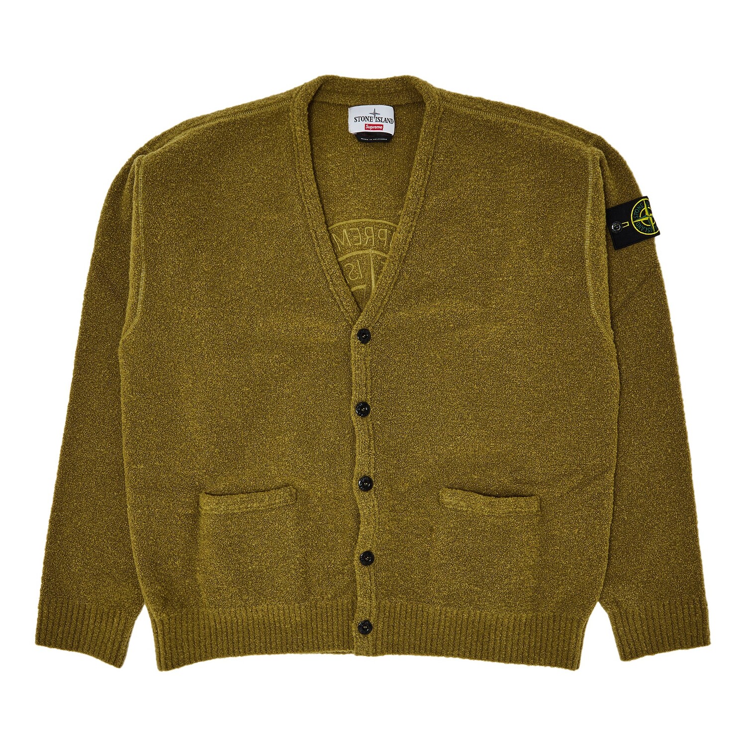 

Кардиган Supreme x Stone Island Boucl, цвет Оливковый, Зеленый, Кардиган Supreme x Stone Island Boucl, цвет Оливковый