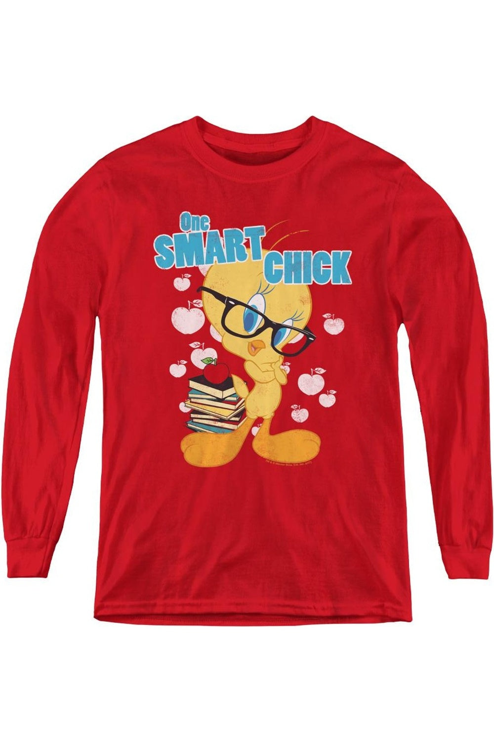 

Футболка с длинным рукавом Looney Tunes One Smart Chick для детей Gildan, красный