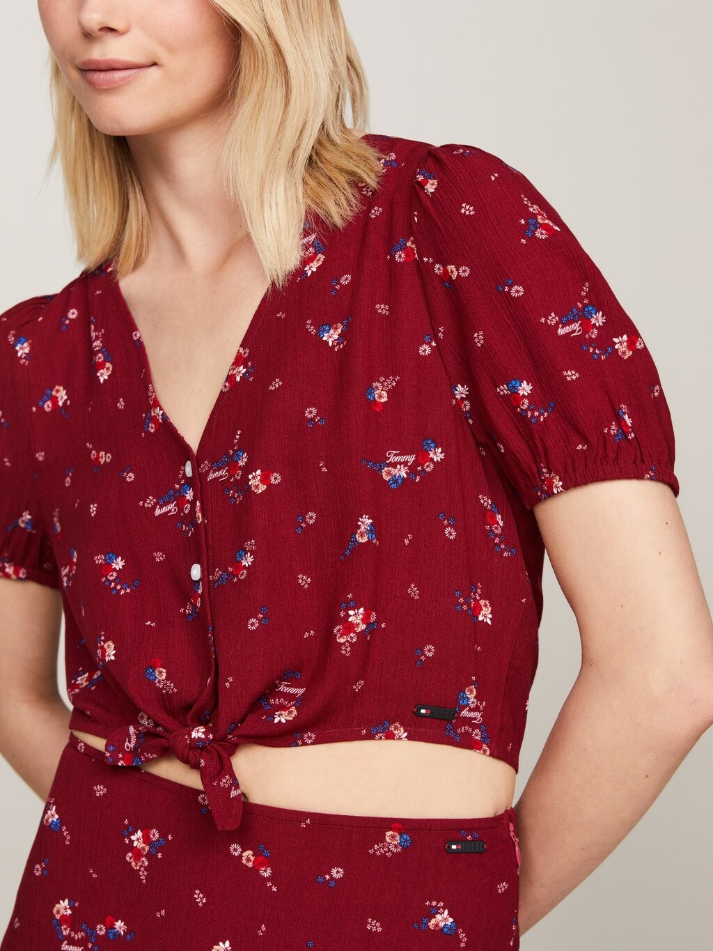 

Блуза BALLOON SLEEVE FLORAL BLOUSE Tommy Hilfiger, красный