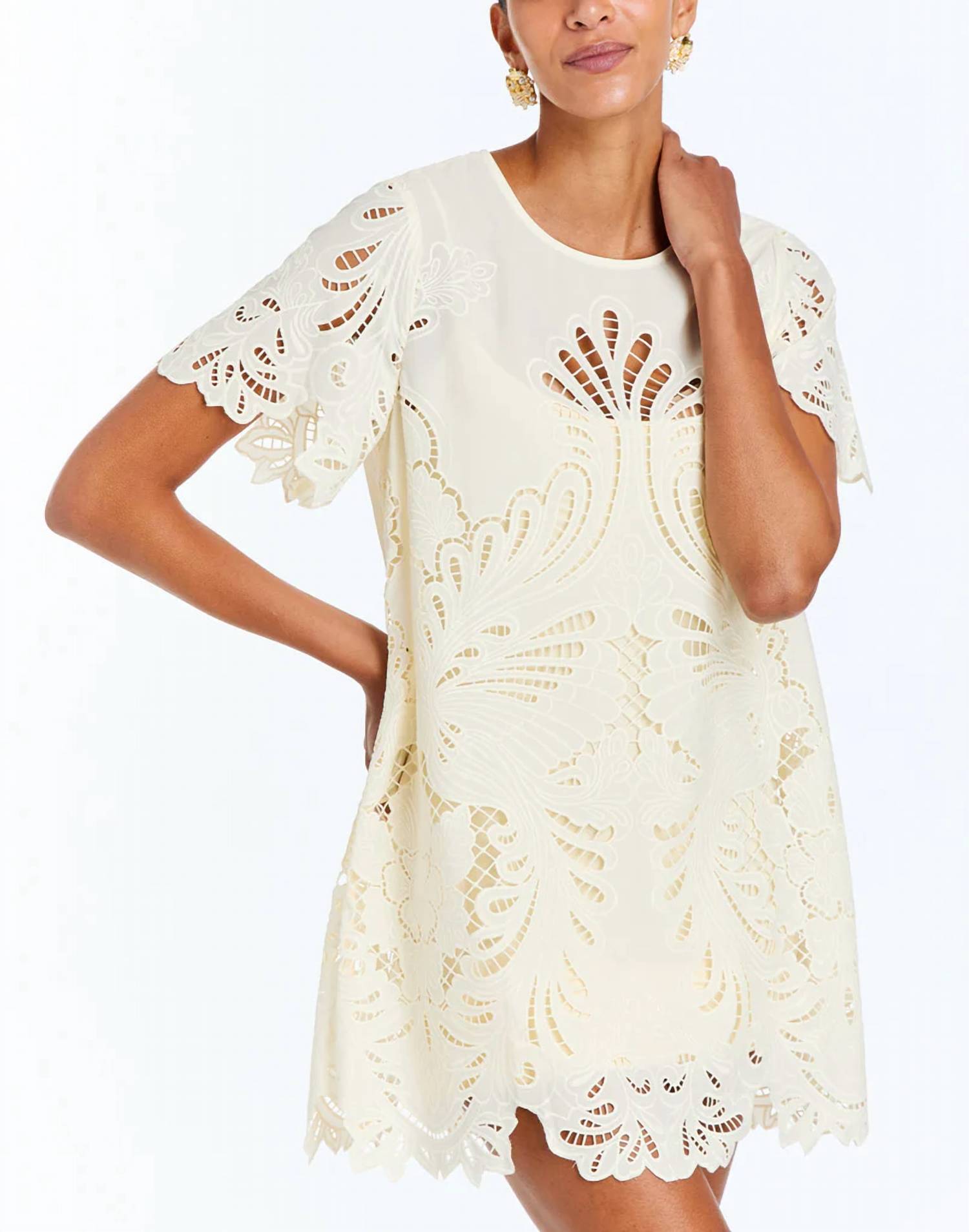 

Кружевное мини-платье Lupe цвета слоновой кости Mestiza New York, слоновая кость