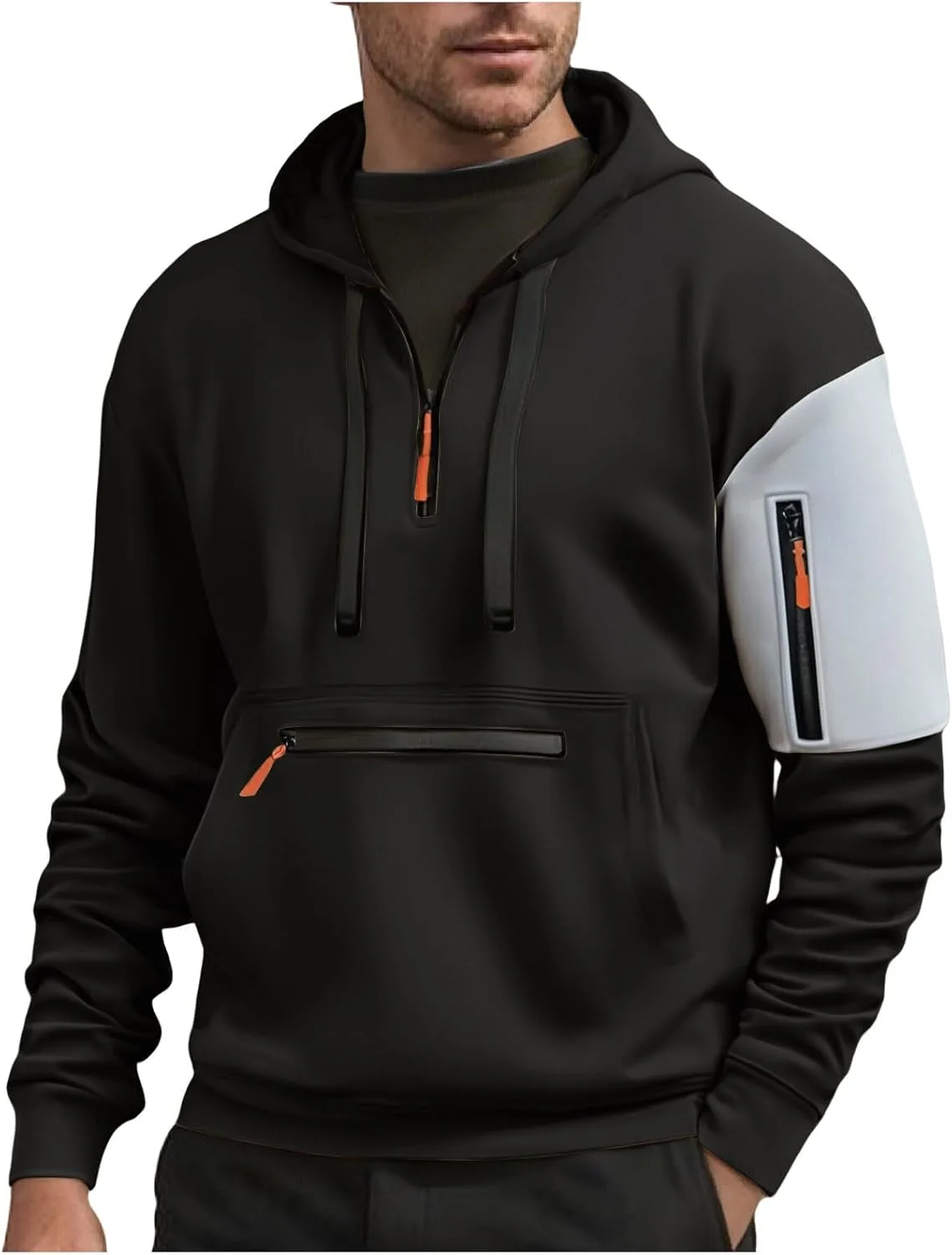 

Мужская тактическая худи Classic Quarter Zip свободного кроя с карманами