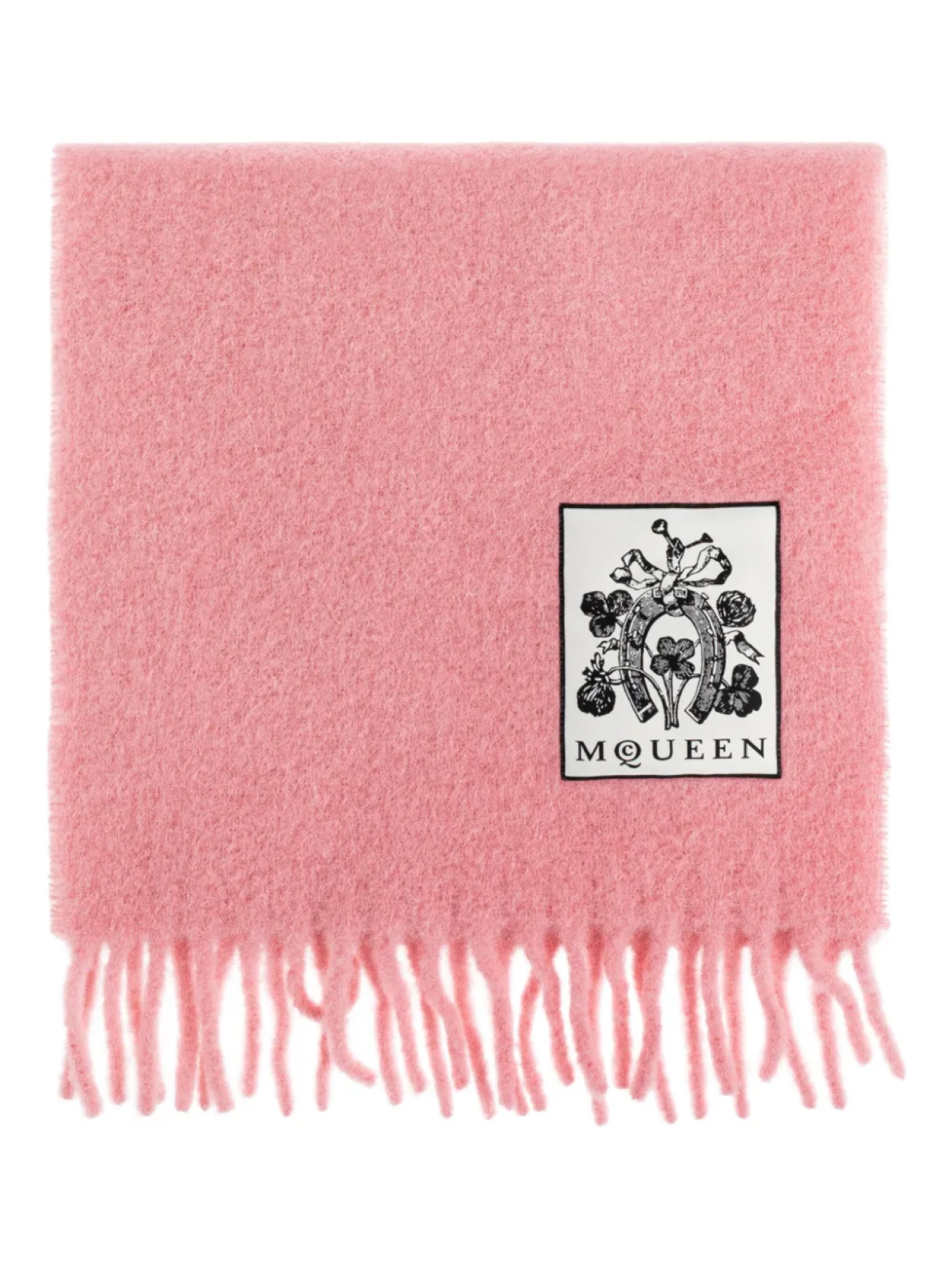 

Шарф из смесовой шерсти Alexander McQueen, розовый