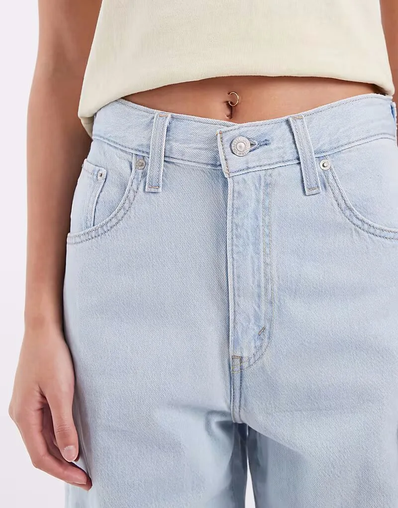 Джинсы Levi's Cinch Baggy в отбеленном варианте, bleach wash синий — фото 4