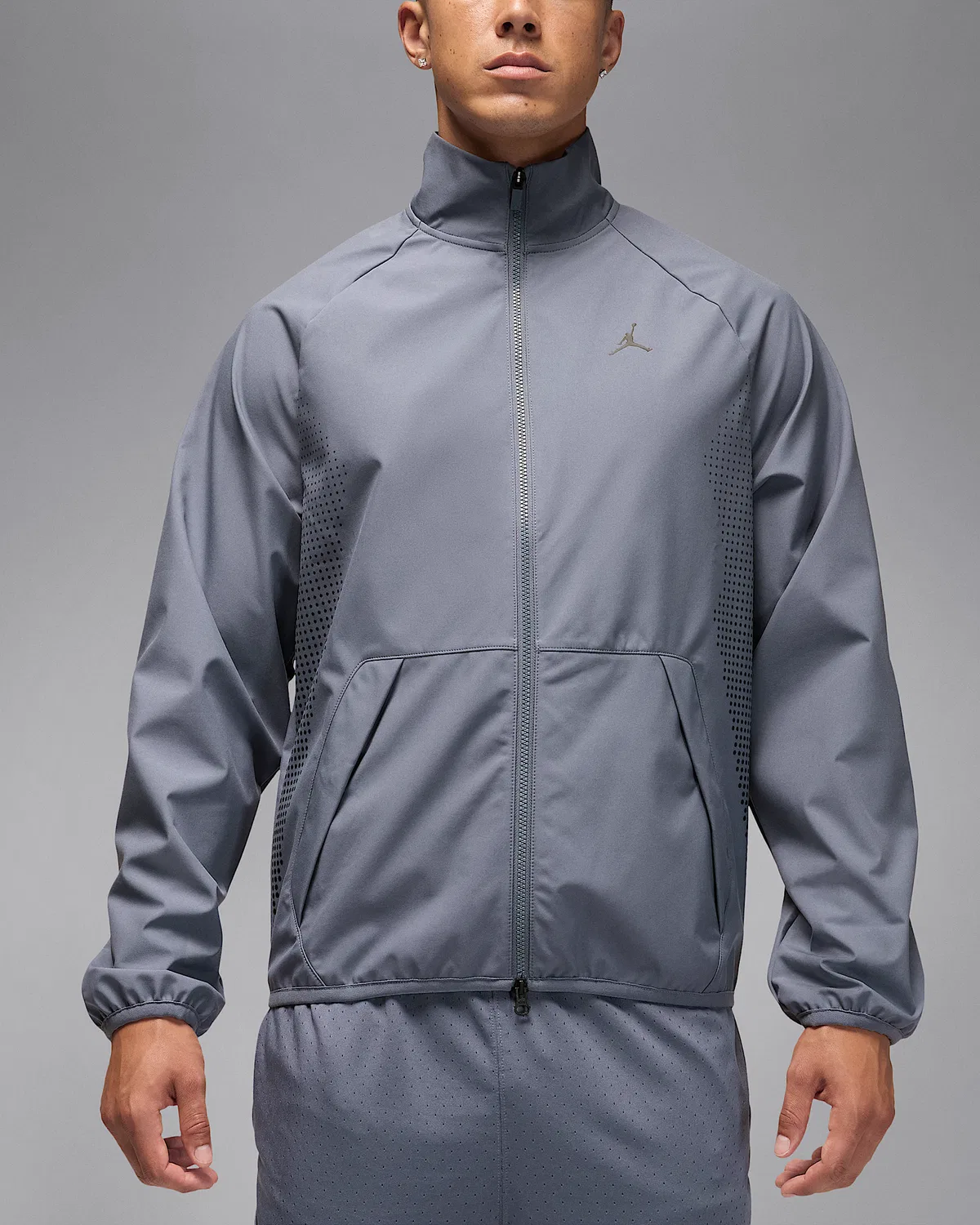 Мужская разминочная куртка Jordan Sport JAM, Light Carbon/Off Noir — фото 4