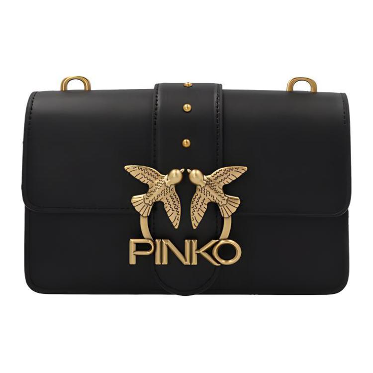

PINKO Кожаная сумка через плечо женская черная
