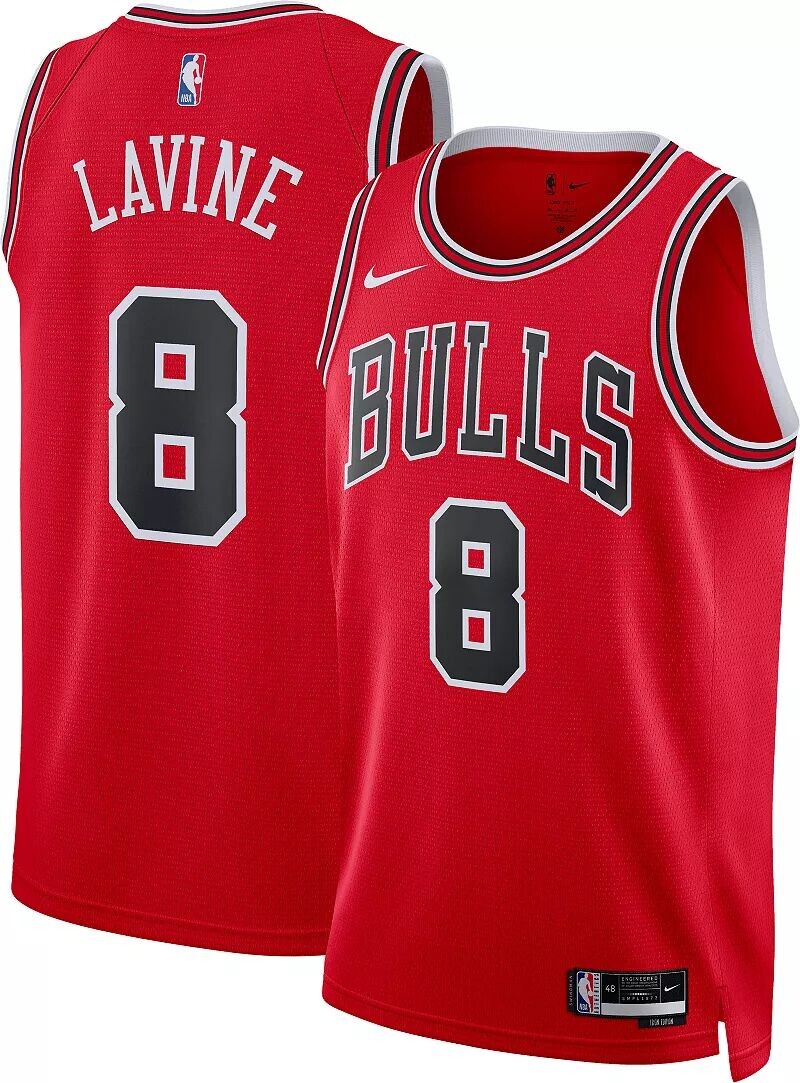 

Мужская красная майка Nike Chicago Bulls Zach LaVine #8 Dri-FIT Swingman
