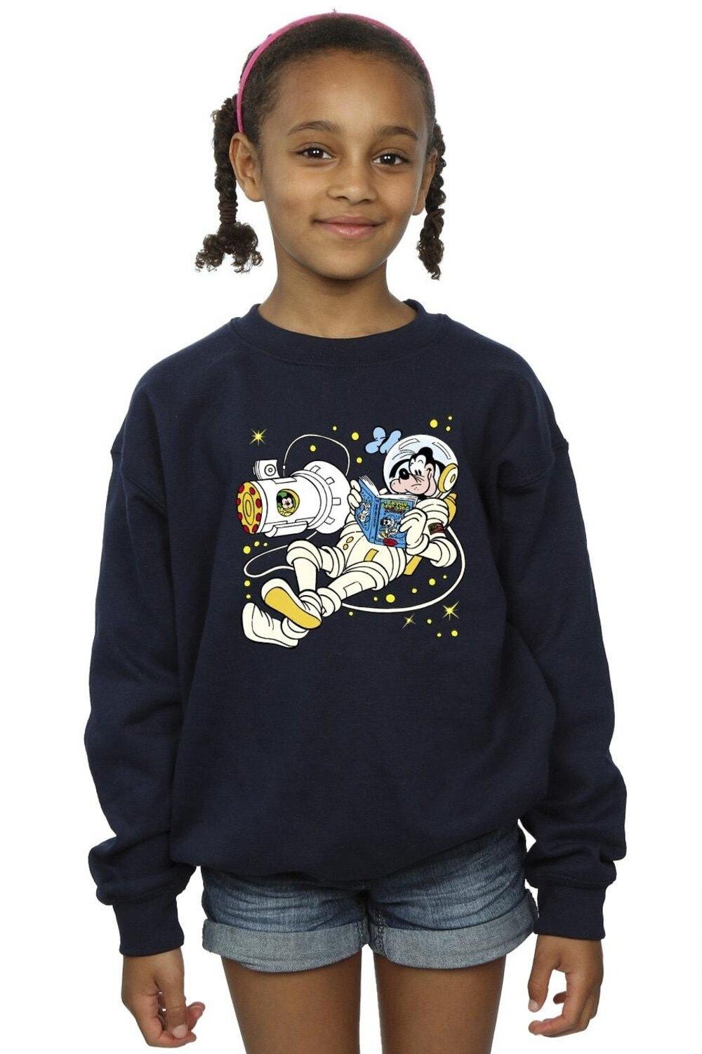 

Толстовка Goofy Reading In Space Disney, темно-синий
