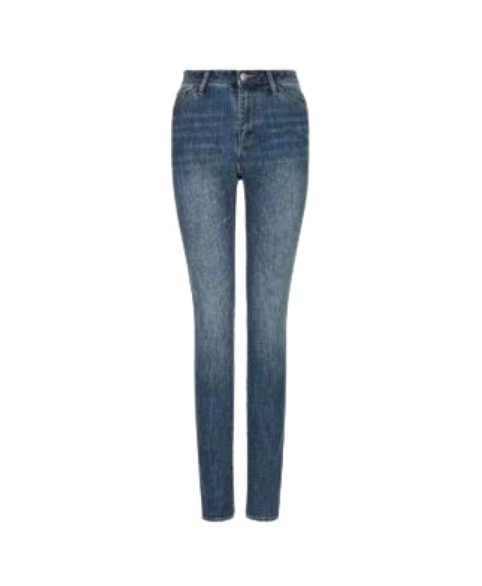 

Джинсы с высокой талией и зауженными штанинами Armani Exchange, синий