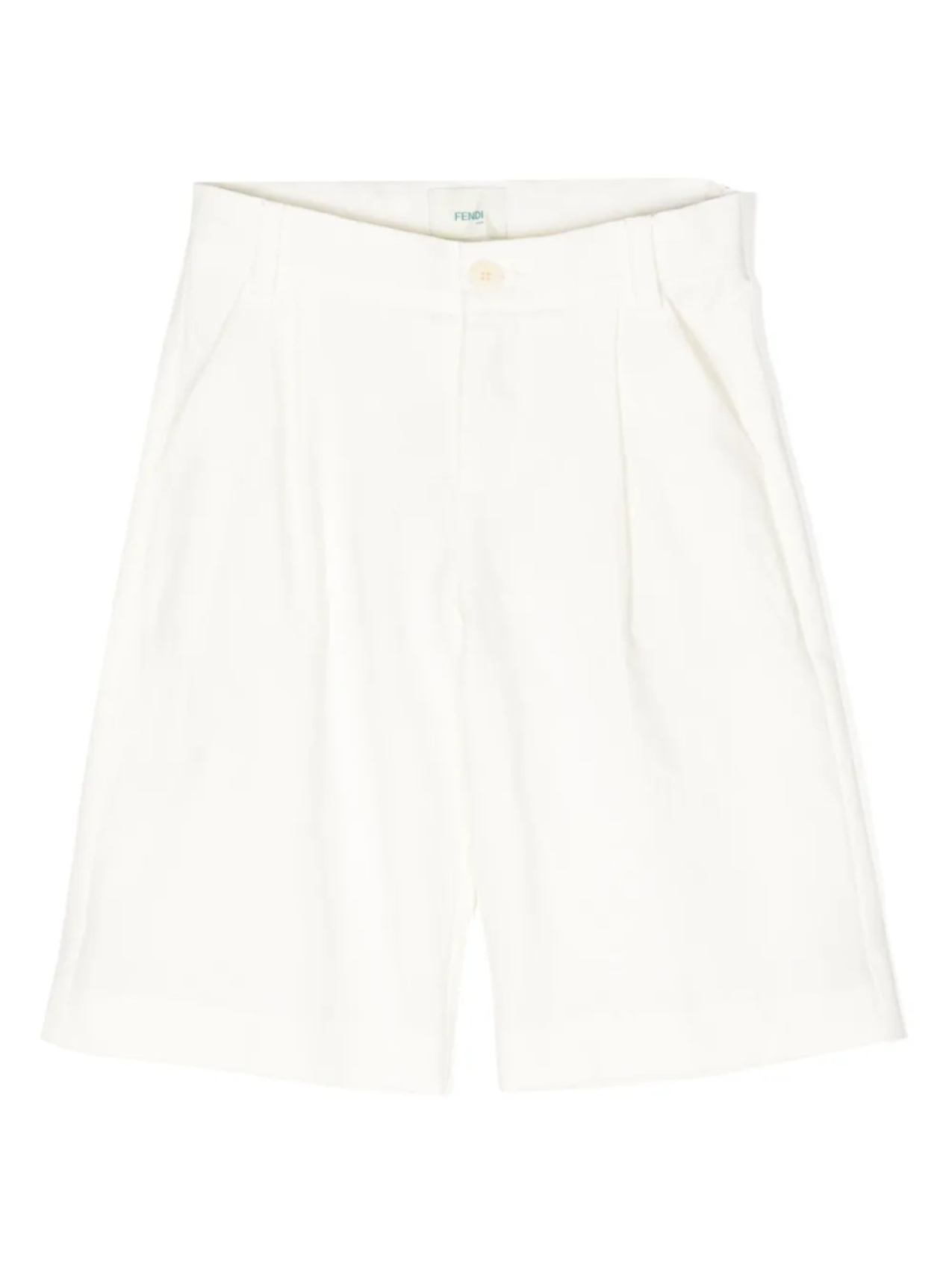 

Льняные шорты широкого кроя Fendi Kids, белый