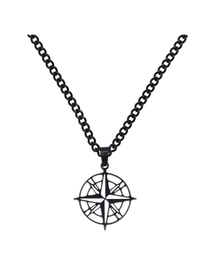 

Steel_Art Колье с компасом Майк, черное, в черном цвете