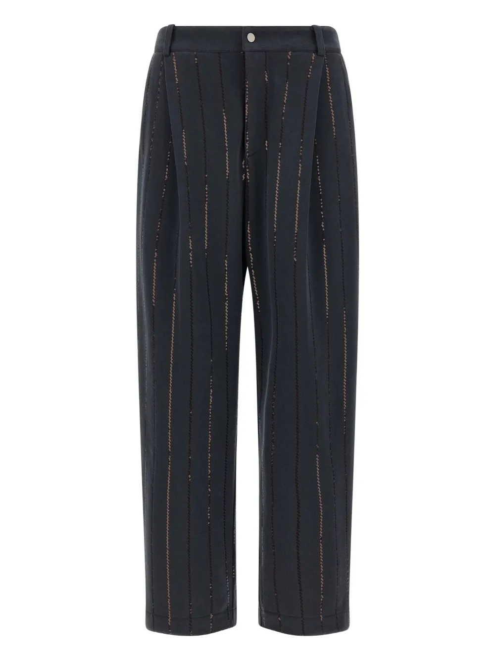 

Брюки в тонкую полоску с пайетками Brunello Cucinelli, черный