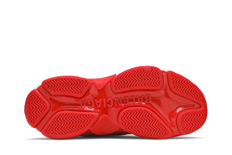 Кроссовки Balenciaga Triple S Sneaker 'Allover Logo - Red', красный — фото 4