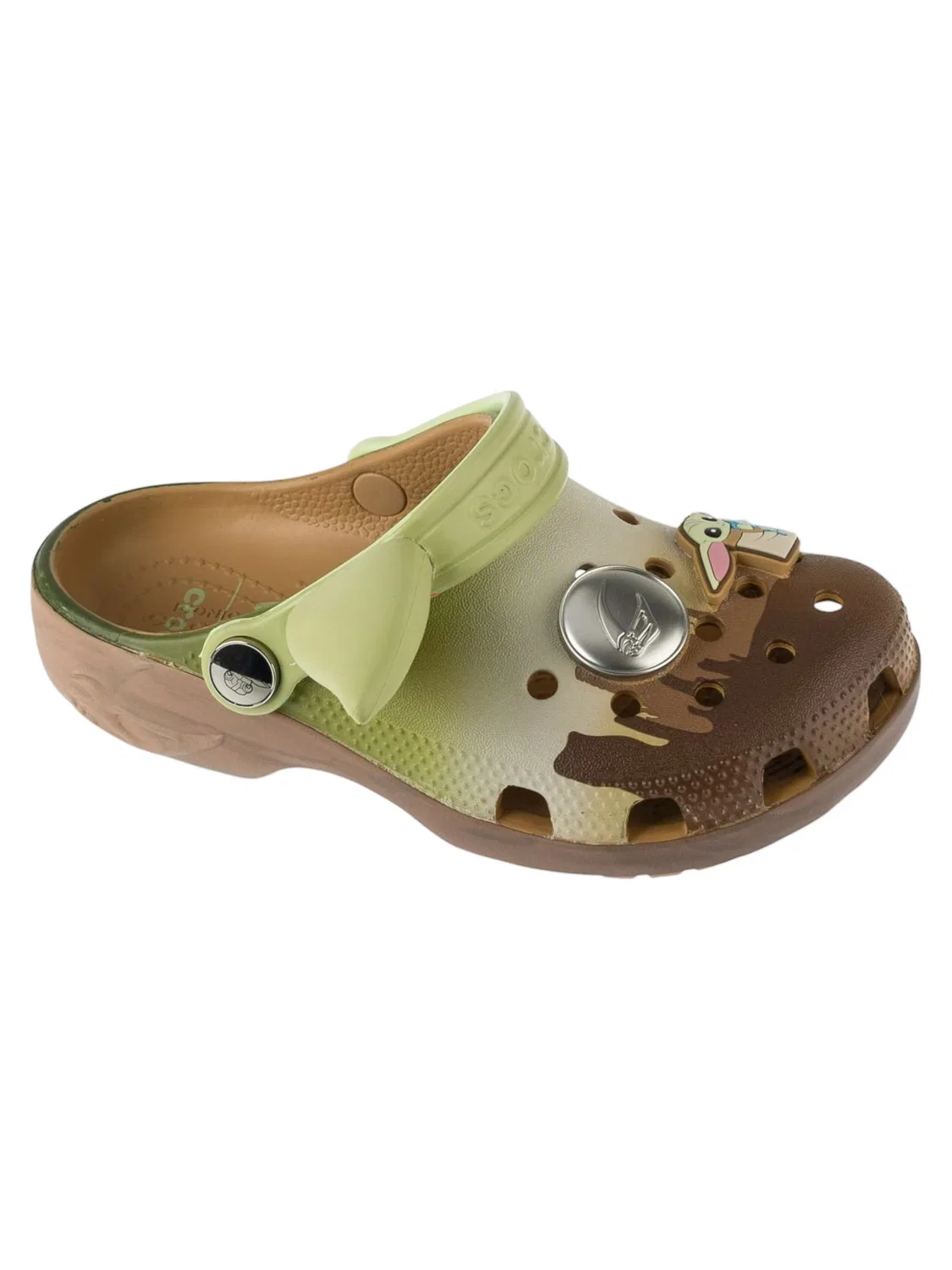 Сандалии Crocs Star Wars Grogu K зеленого цвета