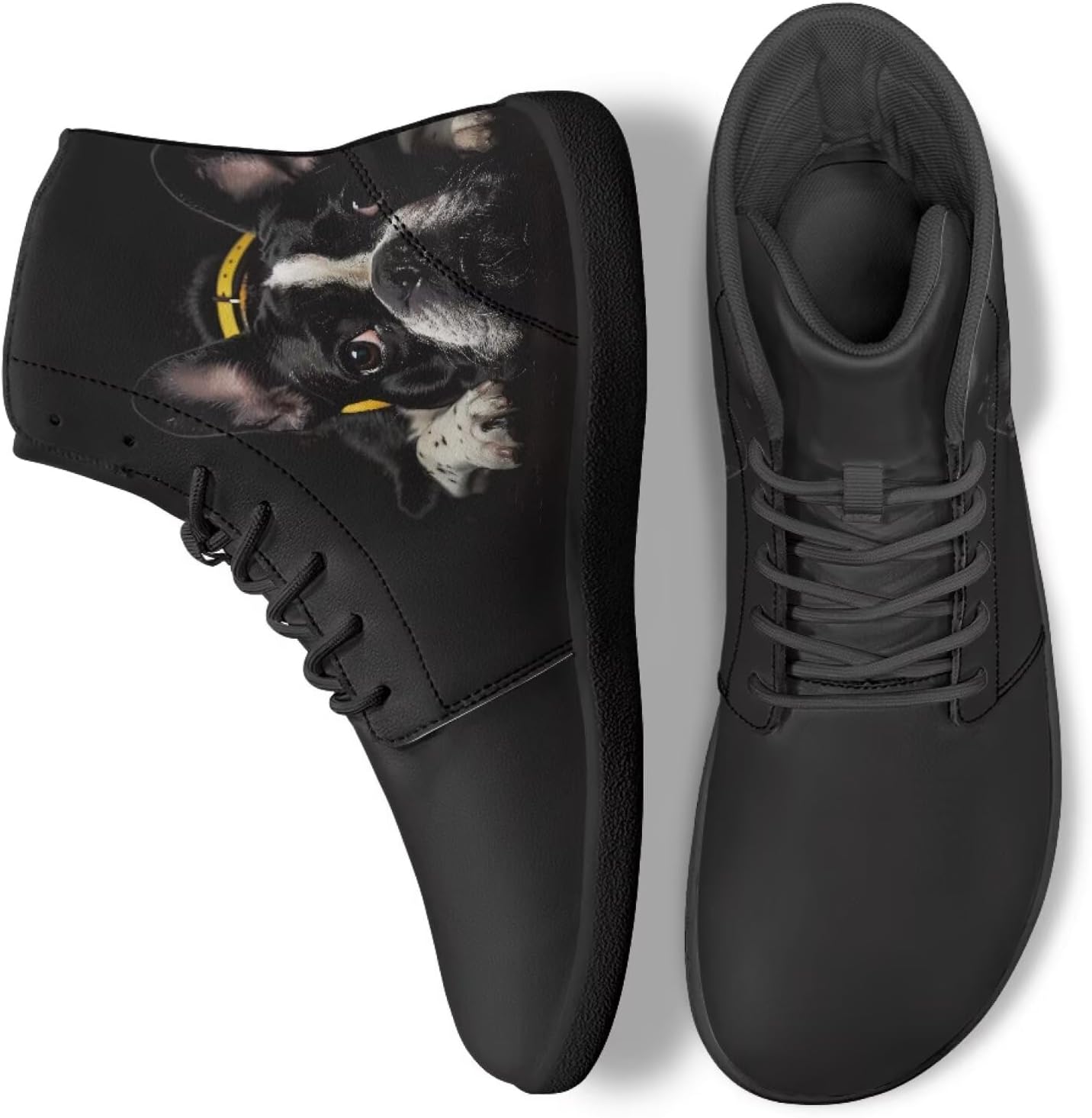 

Унисекс кроссовки для ходьбы, высокие теннисные ботинки, на шнуровке, для работы в офисе, спорта и активного отдыха на улице Ecaestolph, черный