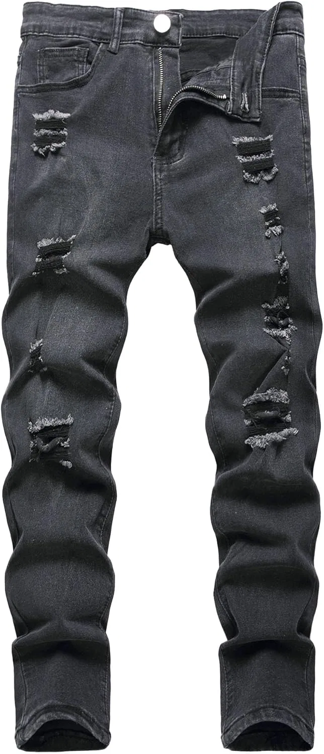 Джинсы скинни байкер, деним, Black