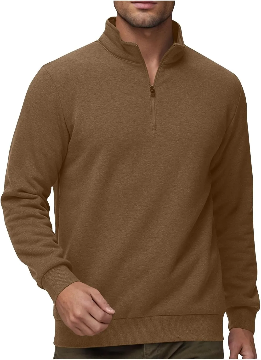 

Мужская толстовка с подкладкой из шерпы и молнией на четверть