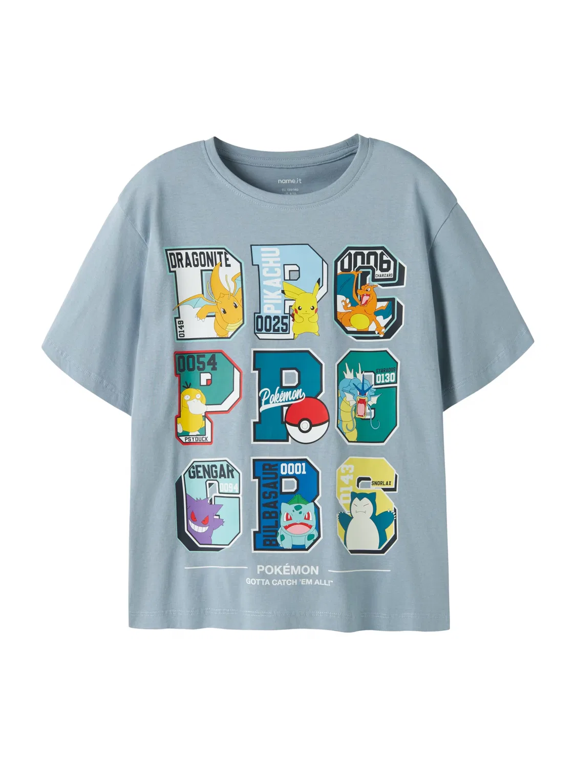 Футболка Name It NKMJULIO POKEMON пыльно-голубого цвета