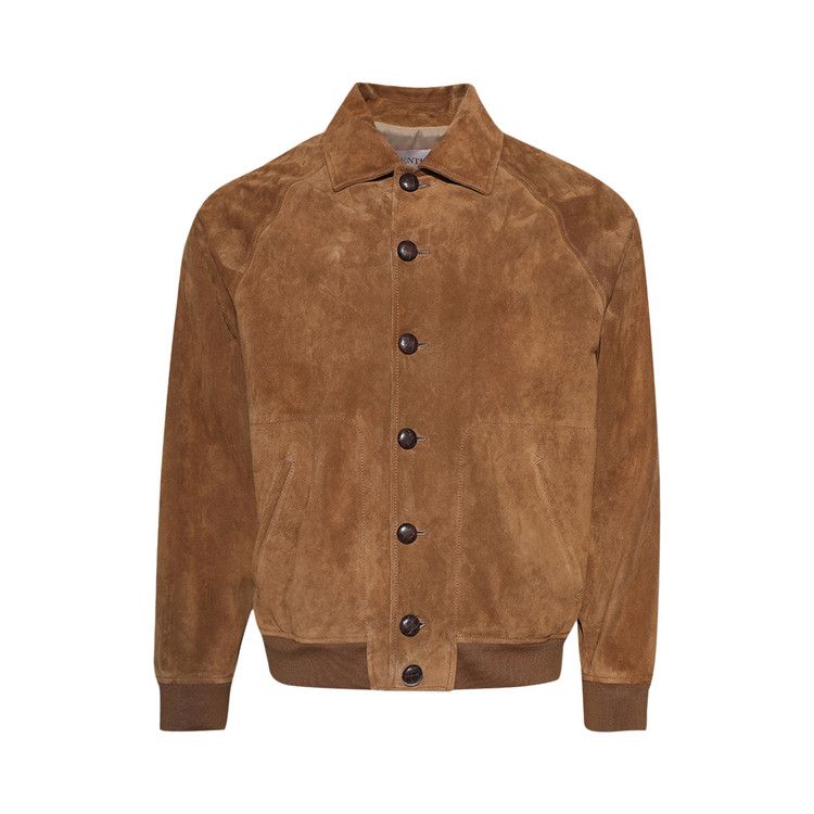 

Куртка Valentino Suede Button-Up Jacket, Cuoio