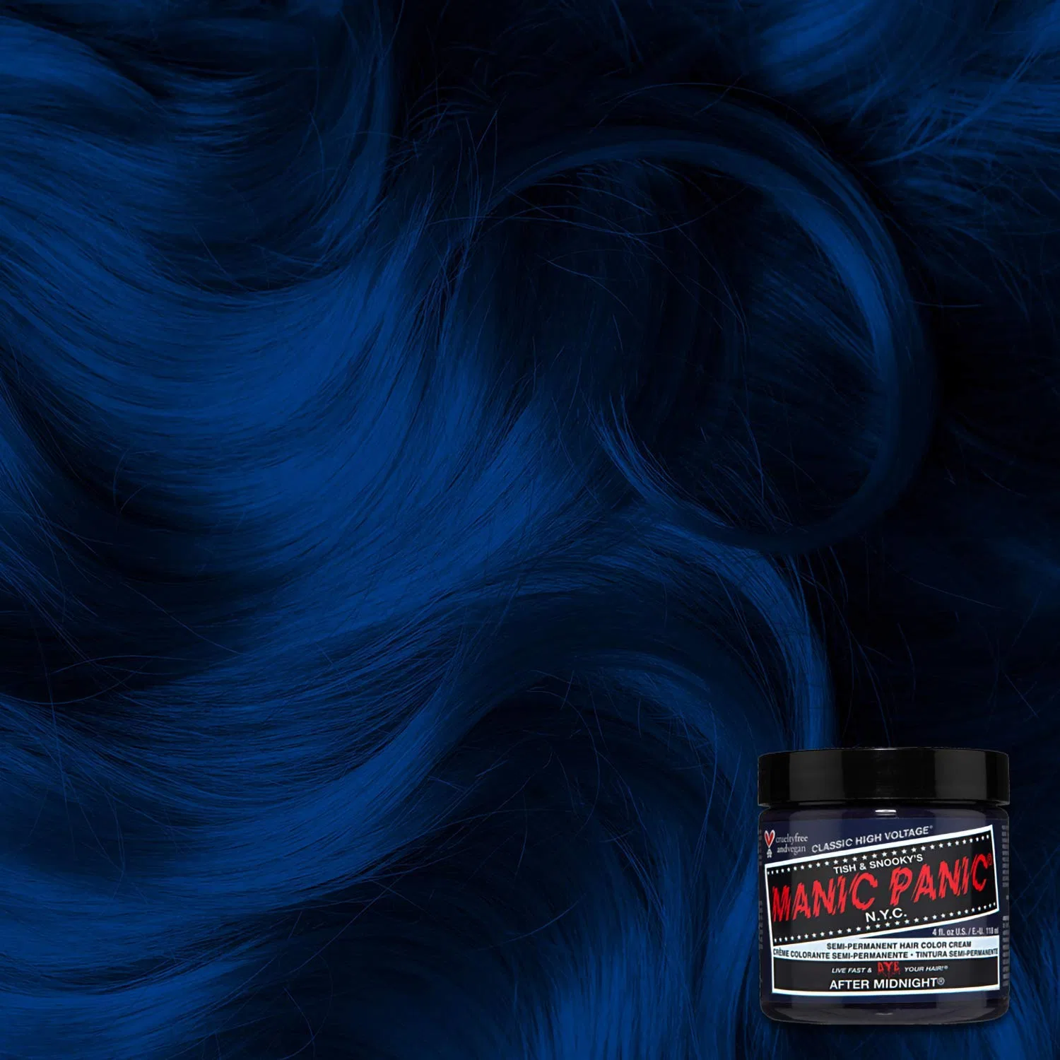 Синяя полуперманентная краска для волос «After Midnight Classic Cream» от Manic Panic Manic Panic — фото 3