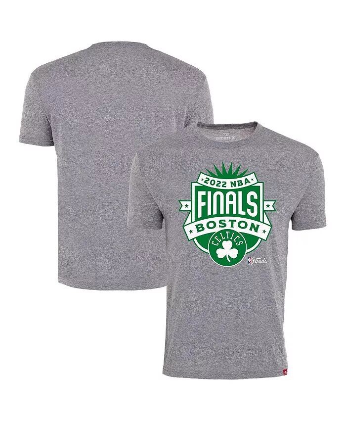 

Мужская серая удобная футболка с гербом Boston Celtics 2022 NBA Finals Sportiqe