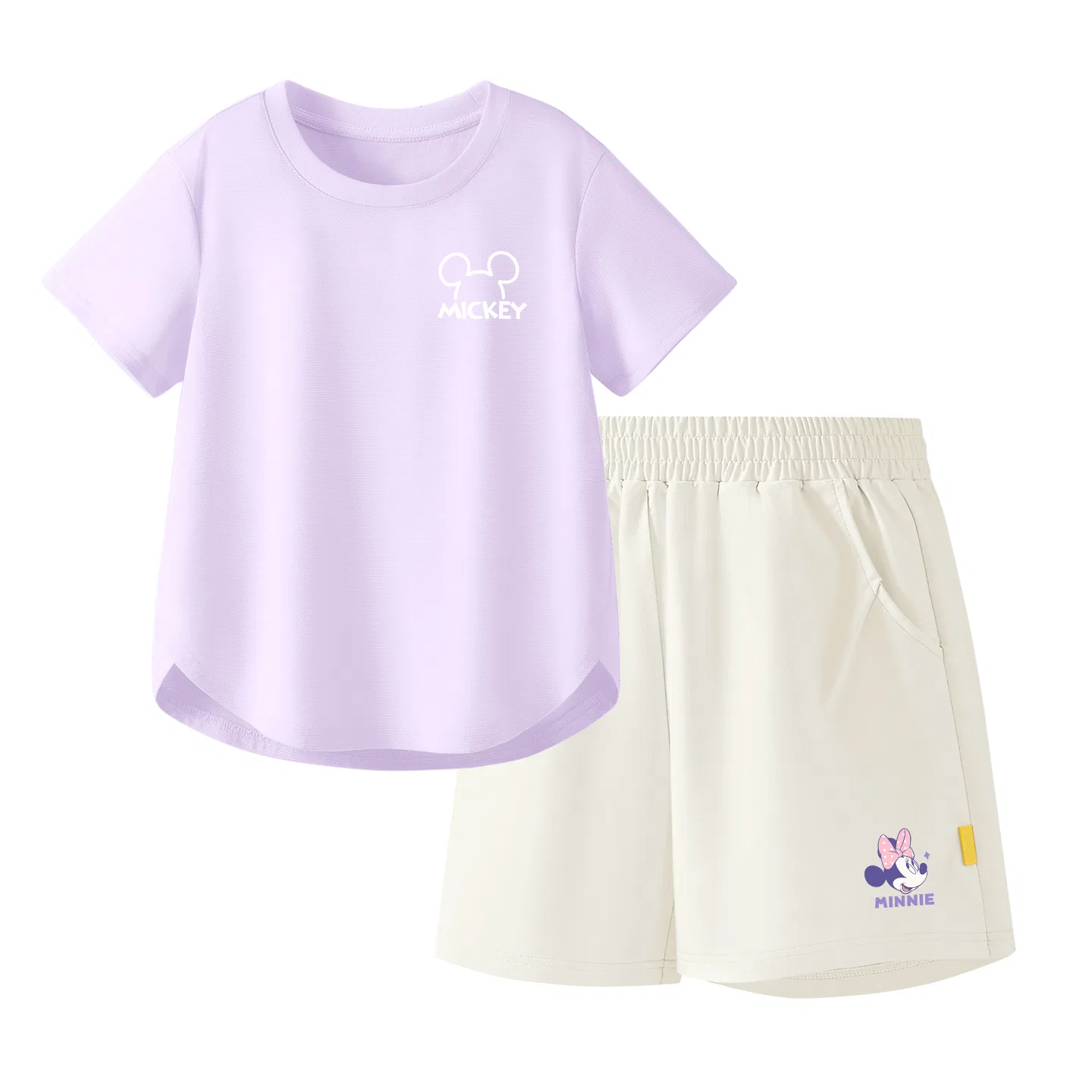 Детский спортивный костюм Casual Sportswear 2 Piece Set Disney, Thick Board Di Line K Light Purple+Diene Knot K_Bottom Right Mist White