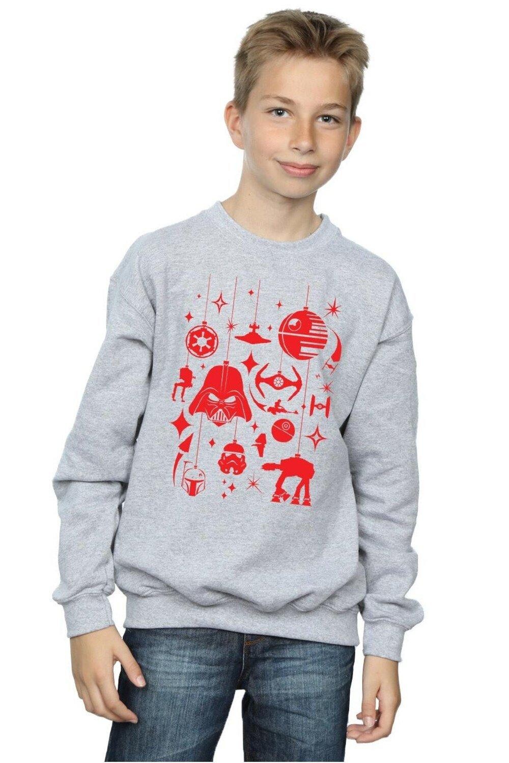 

Толстовка с рождественскими украшениями Star Wars, серый