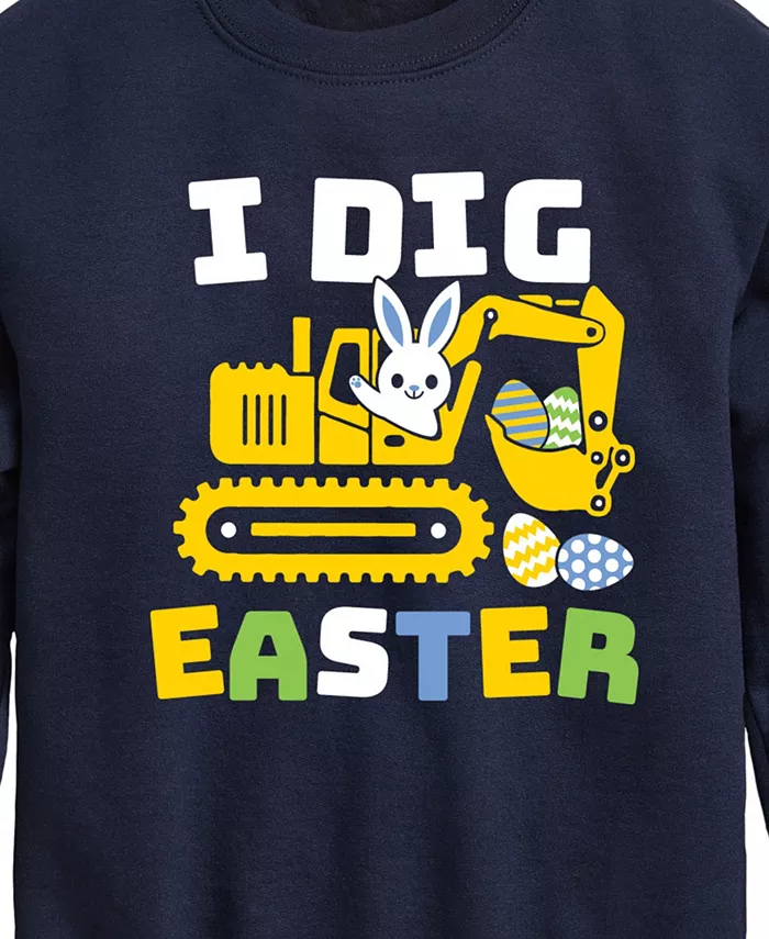 Флисовая толстовка с принтом "I Dig Easter" для мальчиков ясельного возраста Hybrid, синий — фото 3