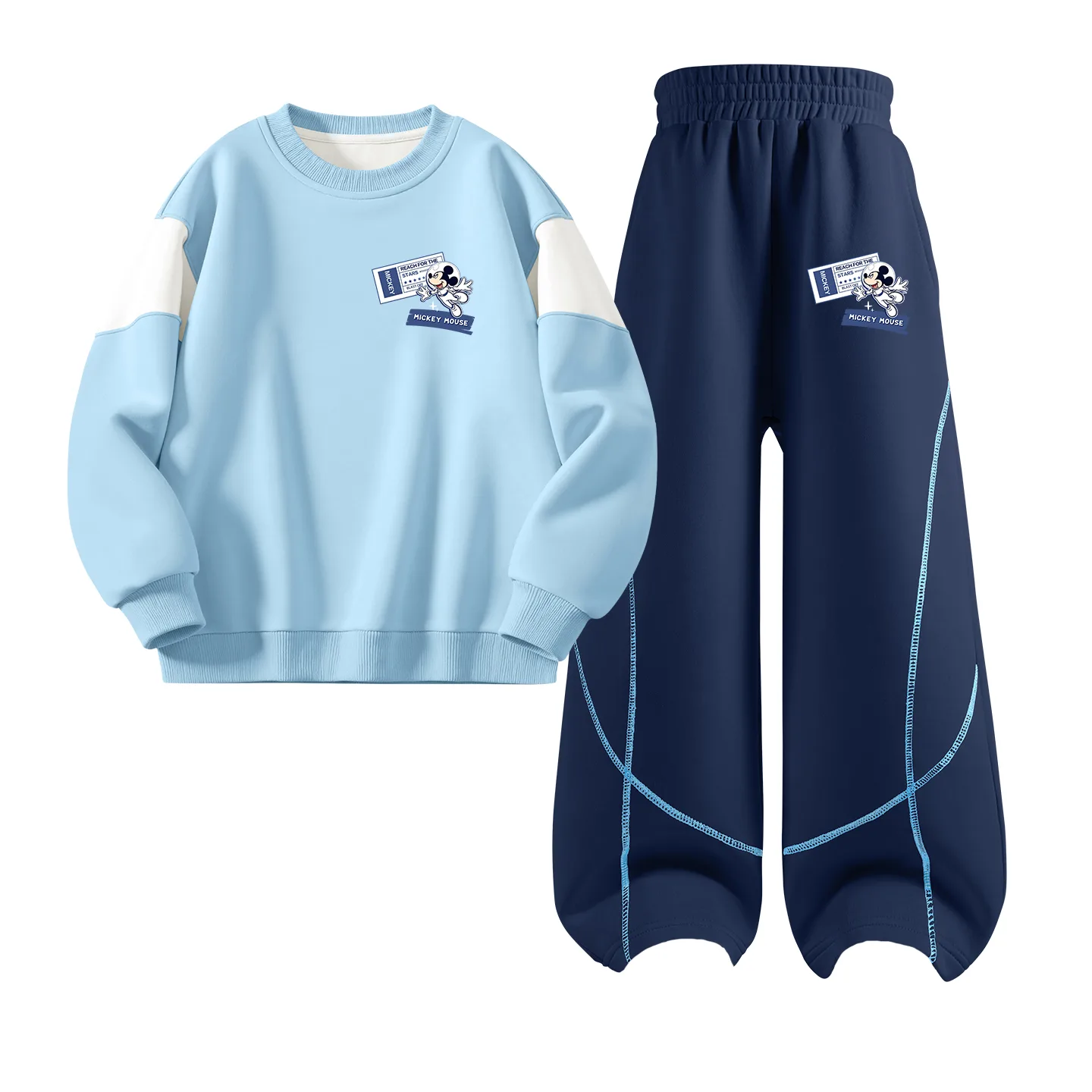 Детская повседневная спортивная футболка с круглым вырезом Disney, Di Line K Pudding Blue+Di Line K Navy Blue