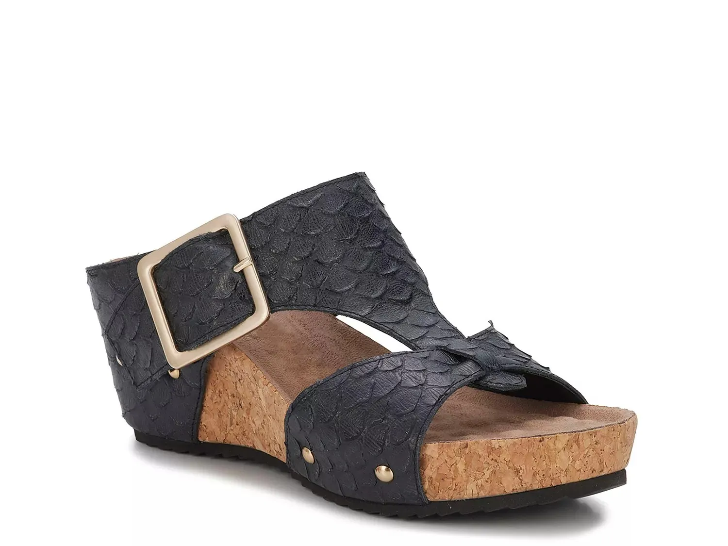 Сандалии Ros Hommerson Thea Wedge, черная кожа со змеиным принтом