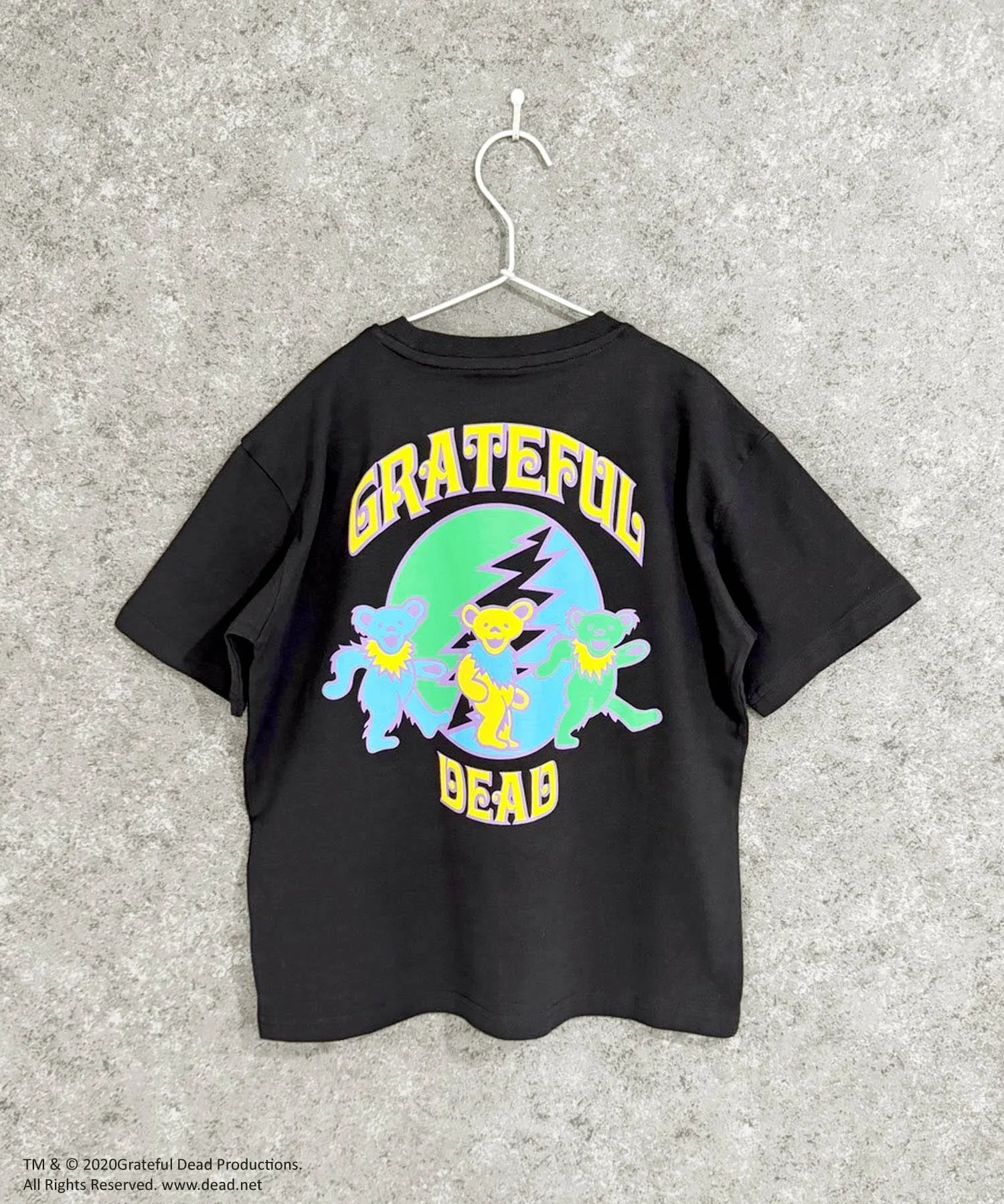 Детская футболка Grateful Dead с принтом Dancing Bear чёрная