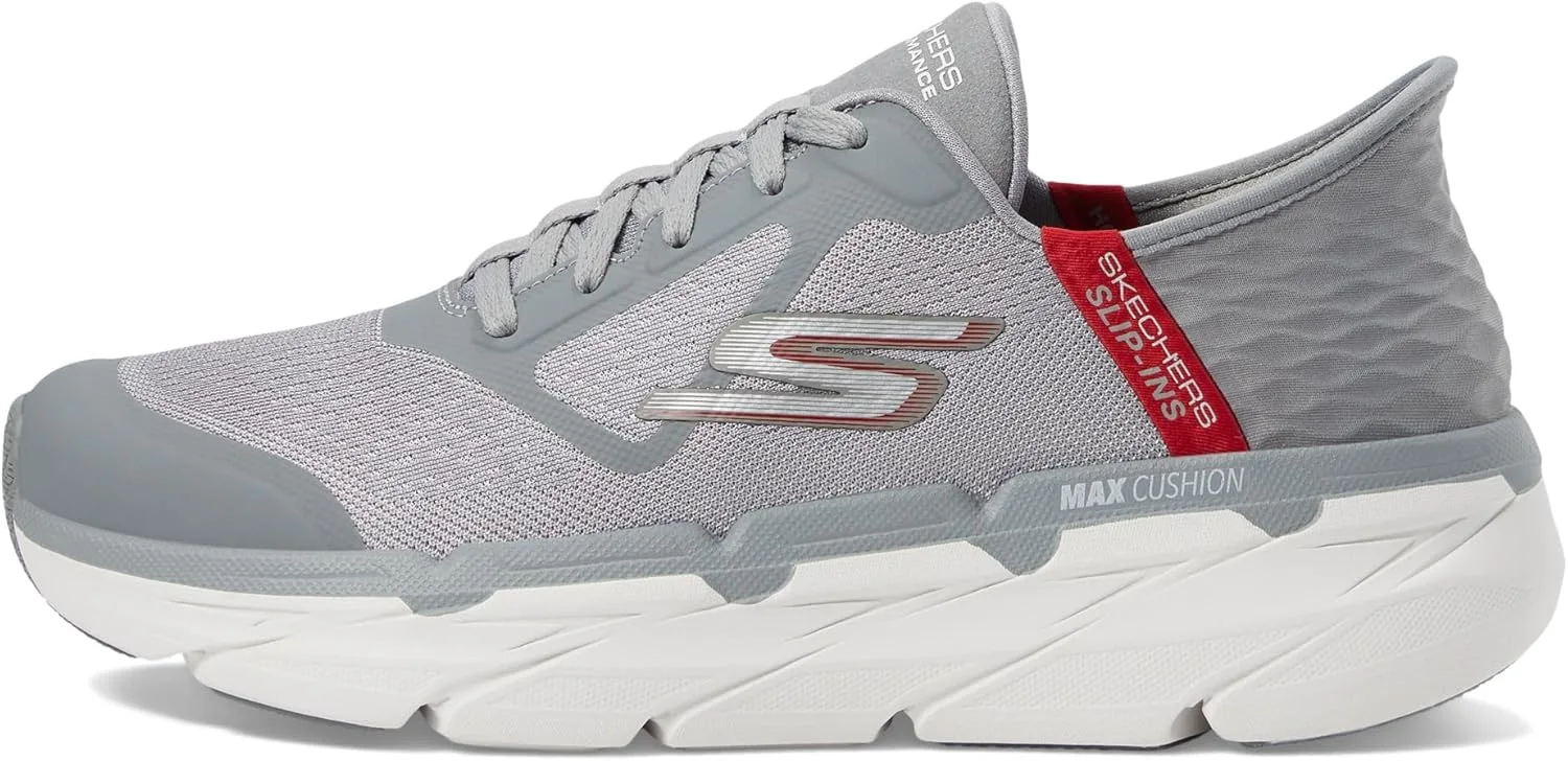 Мужские кроссовки Skechers Max Cushioning Premier Ascendant Hands Free без шнурков, красный/серый — фото 4