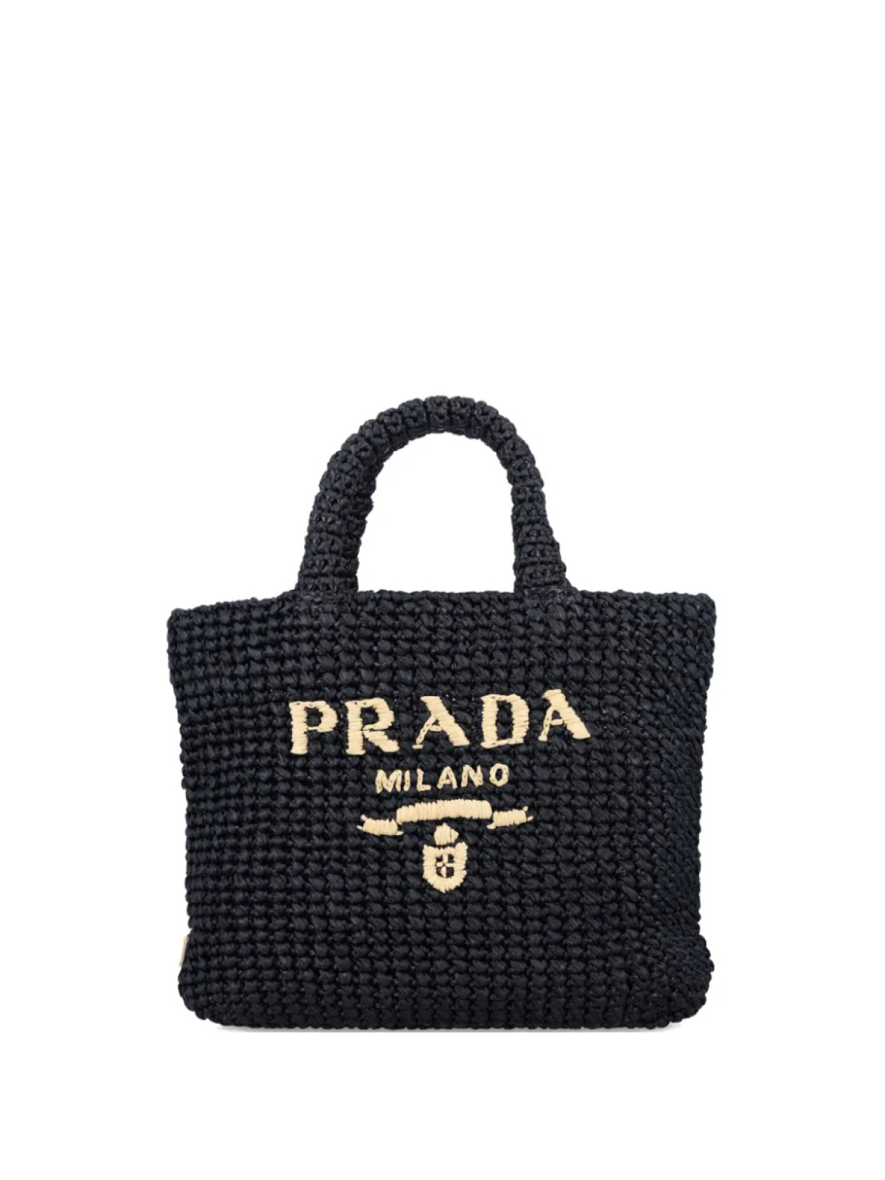 

Сумка-тоут с логотипом из рафии Prada, черный