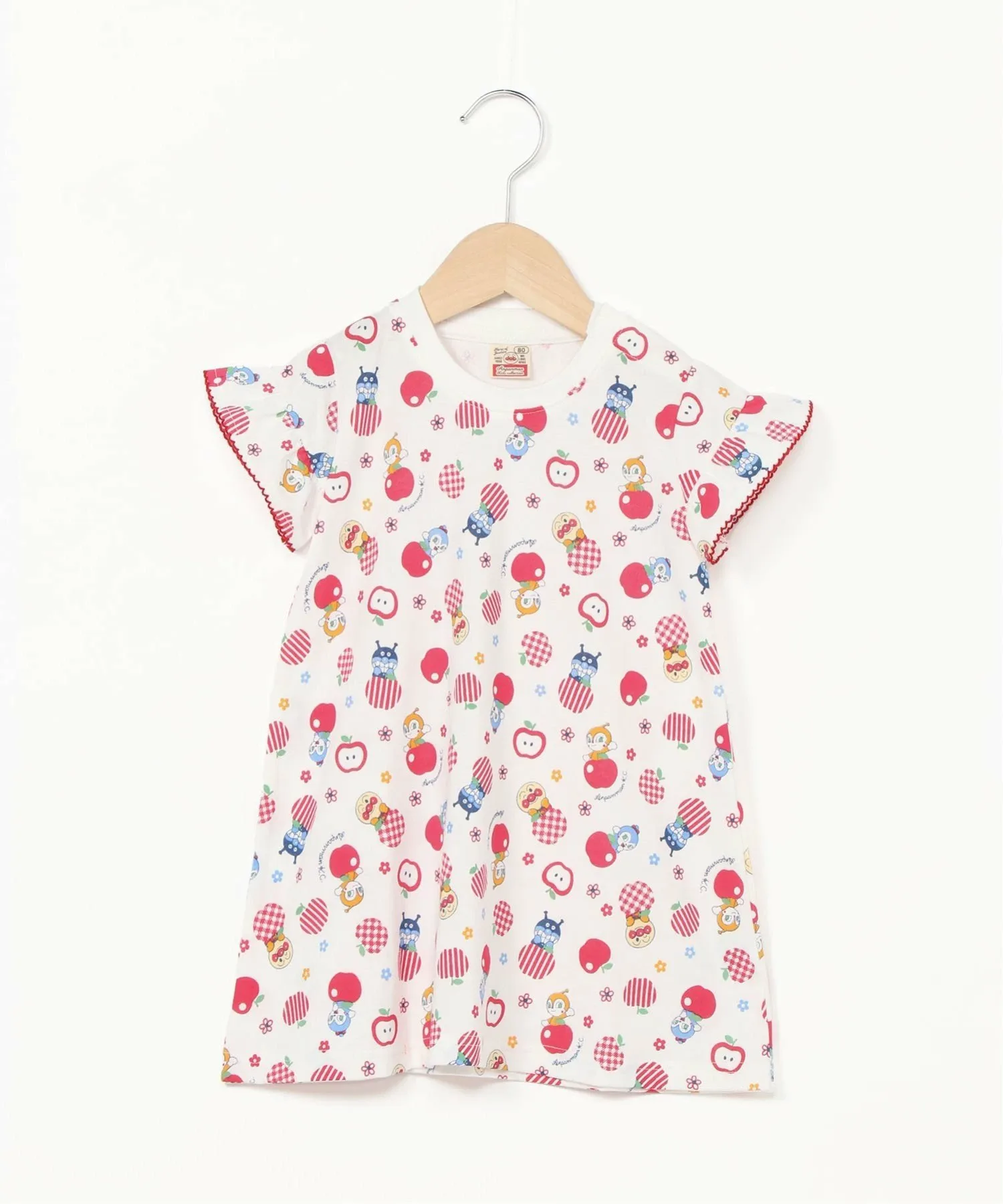 Детская коллекция ANPANMAN / (K) Платье с принтом в виде яблок Anpanman Kids Collection, Off-white — фото 2