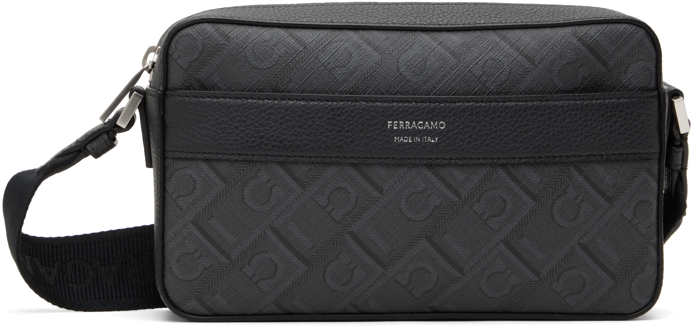 

Черно-серая сумка через плечо Ferragamo