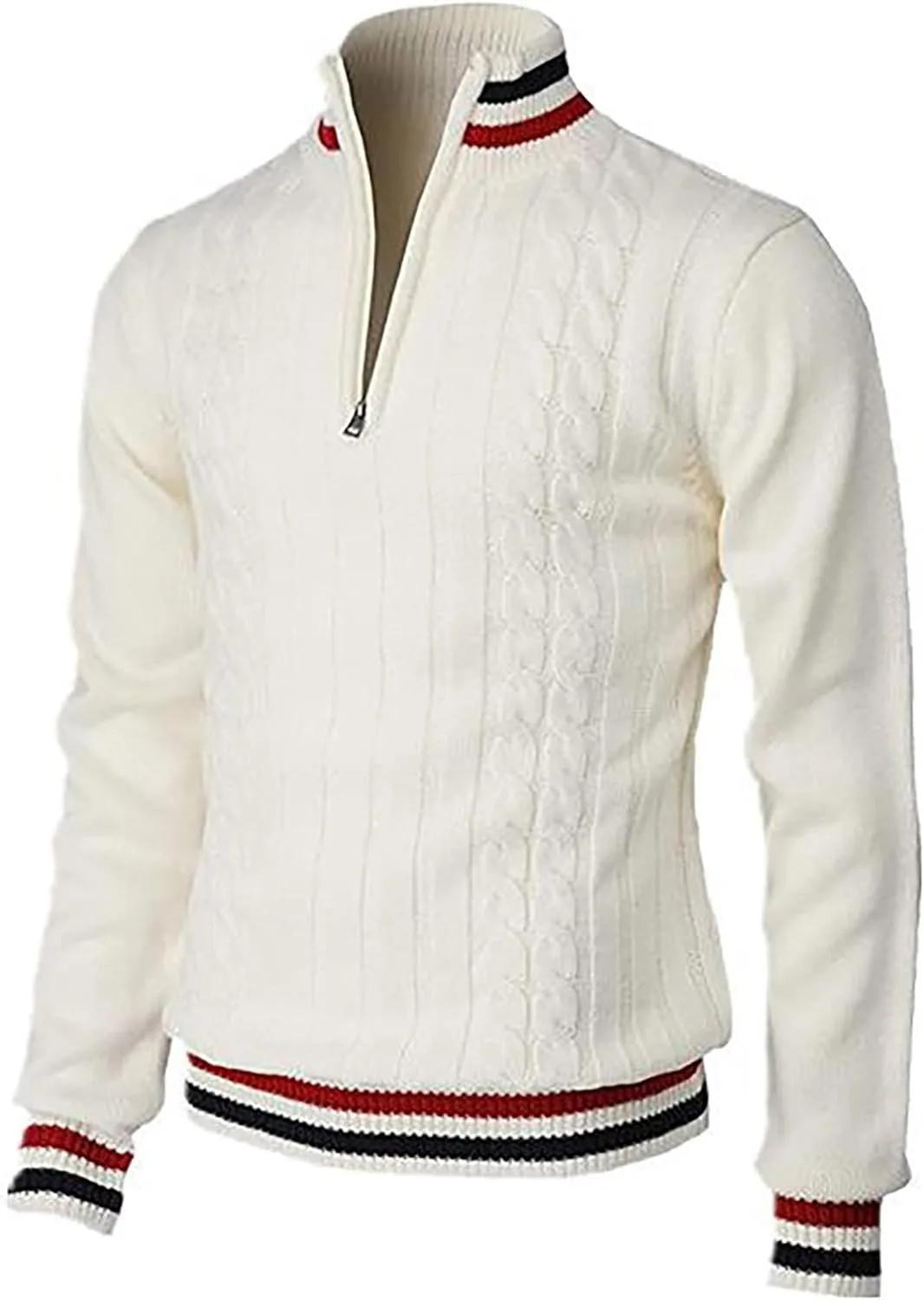 

Свитер-полузип мужской Casual Business с длинным рукавом и воротником-стойкой, Wool Heavyweight Knit, Slim Fit, Vintage Pullover