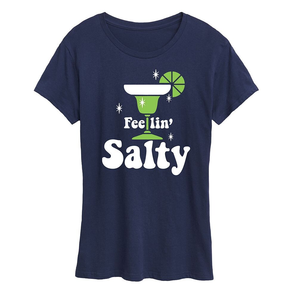 

Женская футболка с рисунком Feelin' Salty, темно-синий