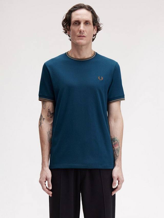 

Хлопковая футболка с коротким рукавом и круглым вырезом Fred Perry