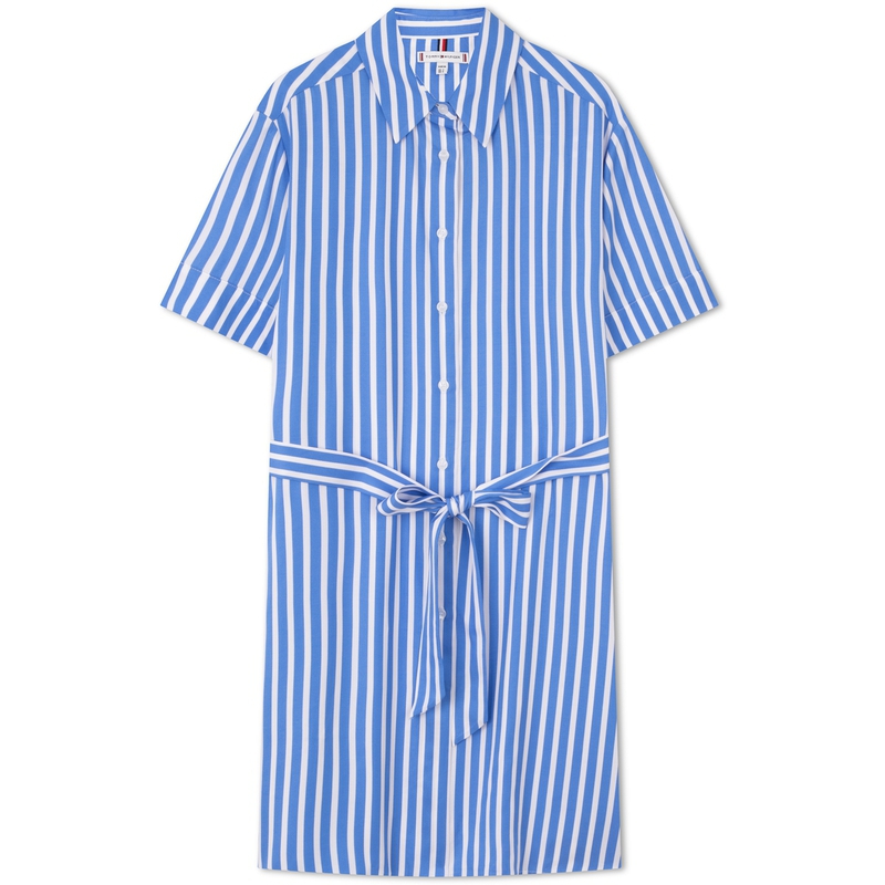 Женские платья с коротким рукавом Tommy Hilfiger, розовый белый stripes 0d1 — фото 3
