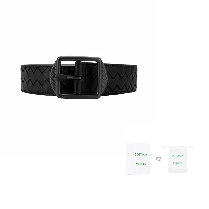 

Bottega Veneta Мужской ремень из ягненка черный шириной 3,5 см, Black