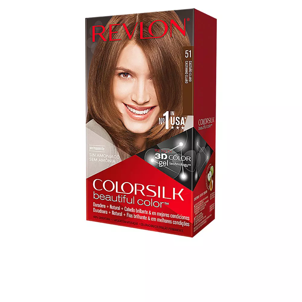 

Краска для волос Colorsilk tinte Revlon Mass Market, цвет 51-castaño claro, 1 шт.