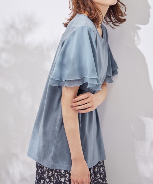 

Футболка из шифона со свободным рукавом Viola e Viola, лавандовый