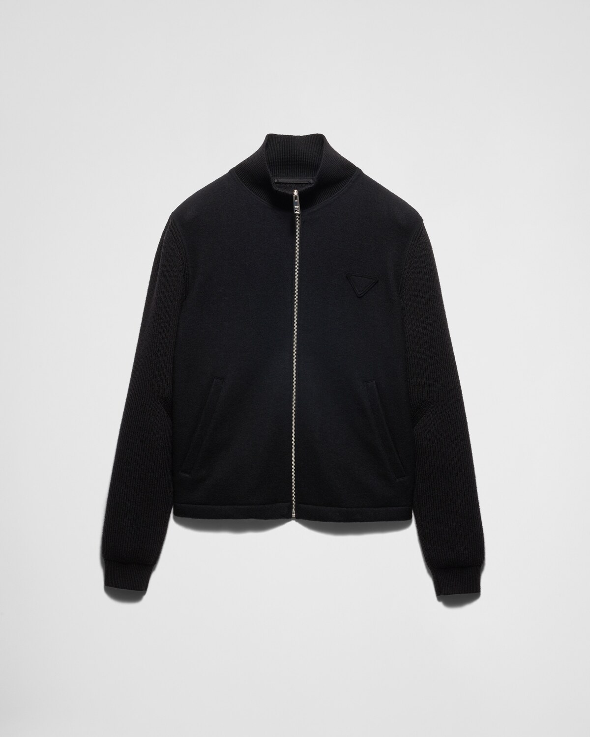 

Кардиган на молнии из шерсти и кашемира Prada, черный