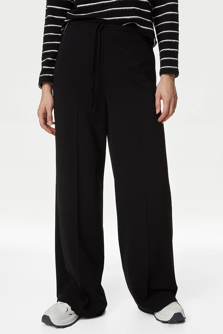 

Брюки с широкими штанинами и завышенной талией Marks & Spencer, черный