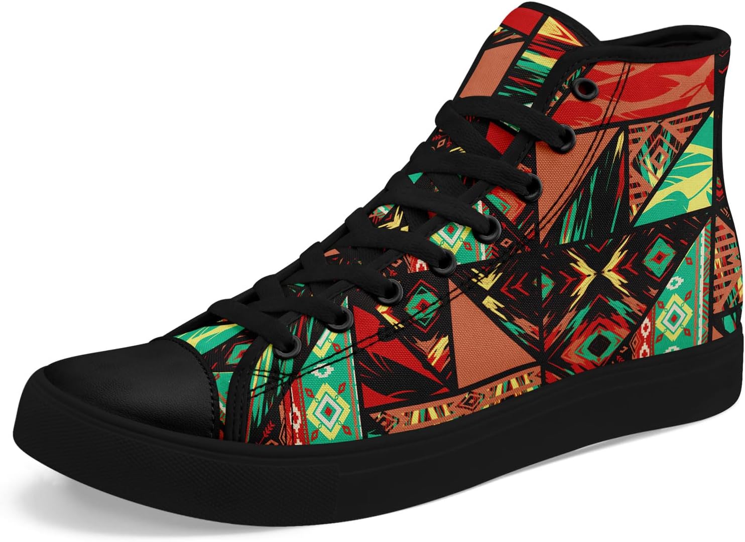 

Высокие кеды из канвы для мужчин и женщин - дышащие, легкие, этнические повседневные туфли с прочной резиновой подошвой Awsole, черный/красный/зеленый/оранжевый