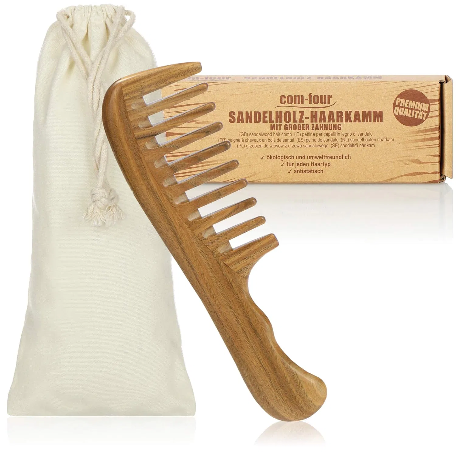 Премиум-расческа из сандалового дерева «COM-FOUR» Com-Four, 1-Piece Comb