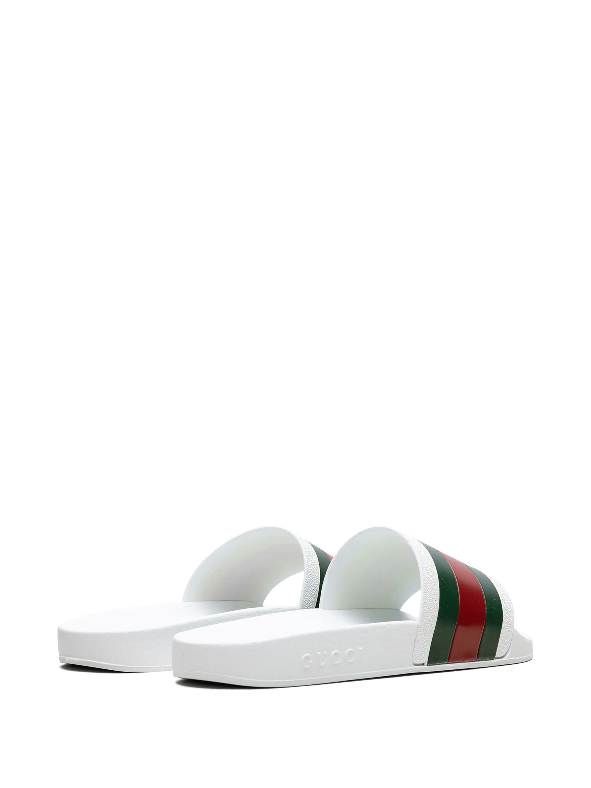 Шлепанцы Pursuit 72 White/Red/Green Gucci, белый — фото 3