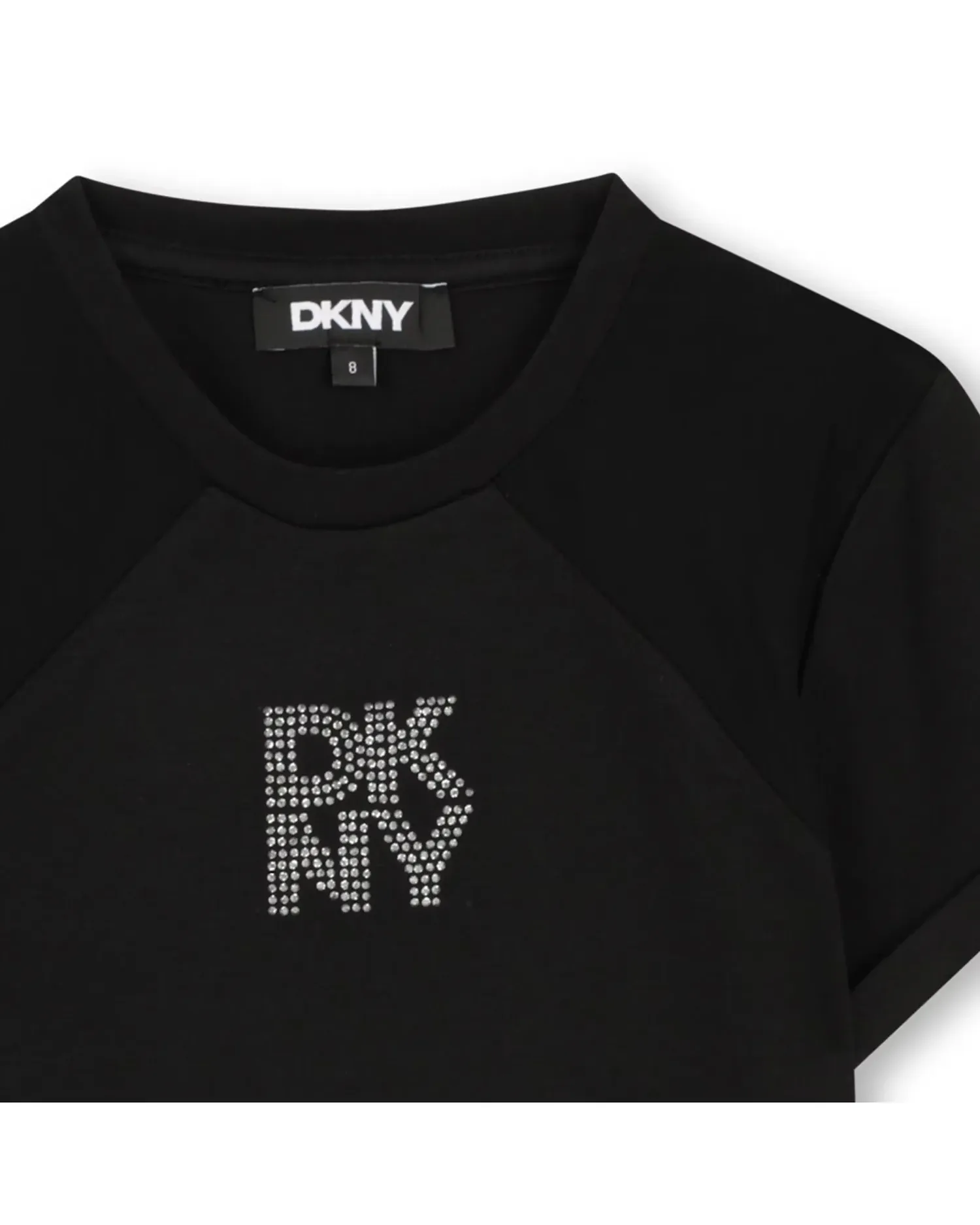 Детская футболка с короткими рукавами с геометрическим принтом DKNY, черный — фото 2