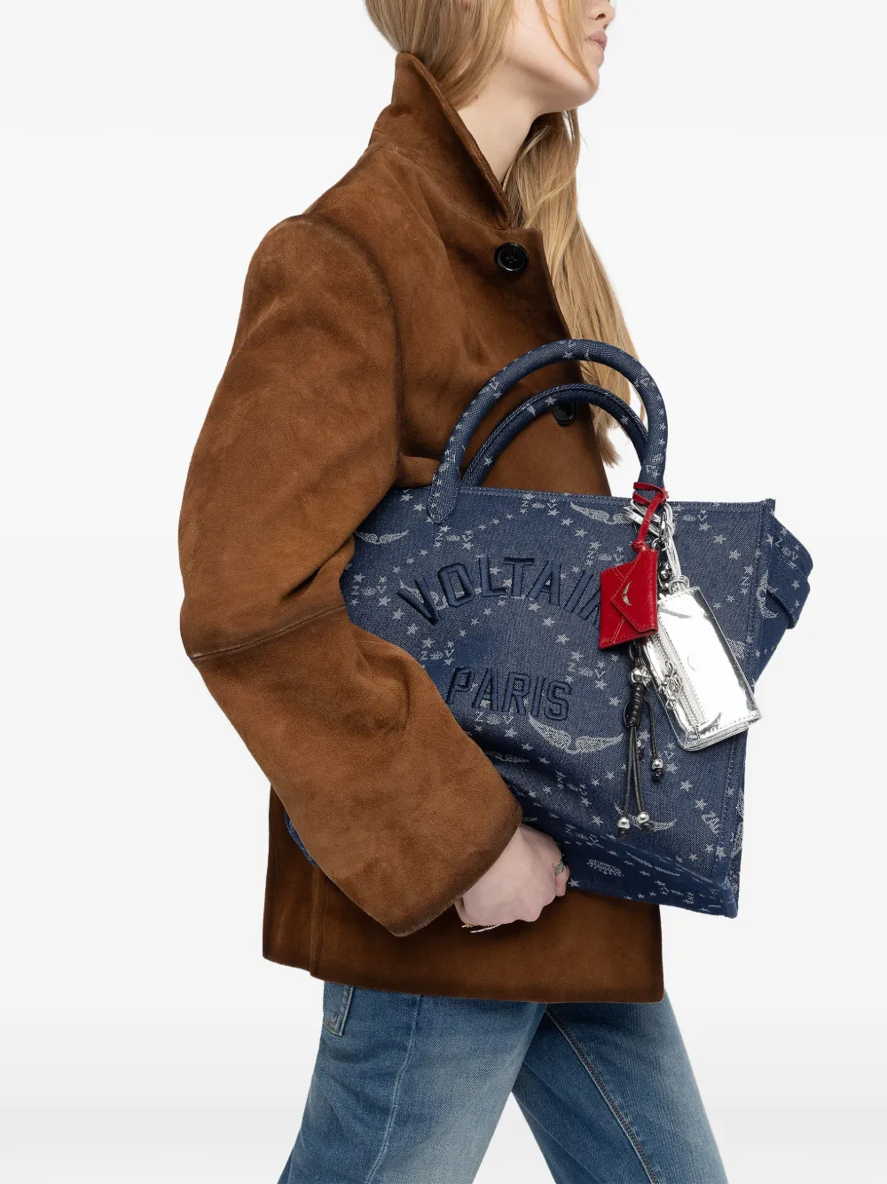 

Сумка-тоут Angel с монограммой Zadig&Voltaire, синий