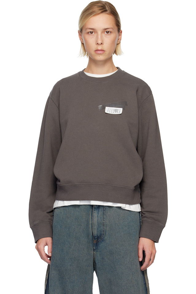 

Mm6 Maison Margiela Толстовка с нашивкой бежевого цвета